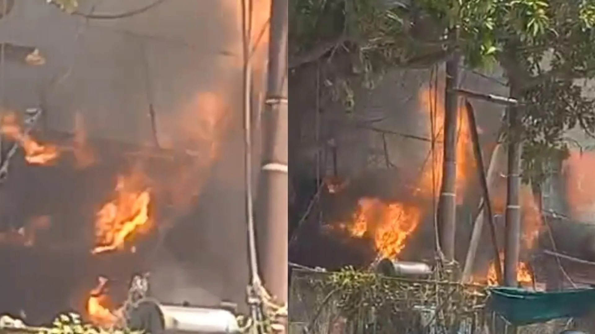 प्रयागराज: बेकरी की दुकान में लगी आग, सामान जलकर हुआ राख